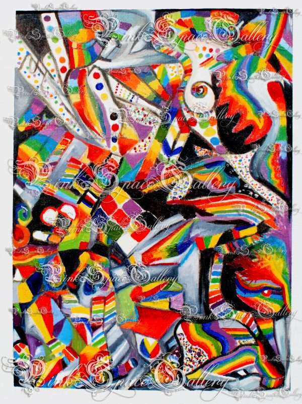 Luxury Oil Painting Jazz Sounds by Yasha Marshall Pink Space Gallery Original Wall Art