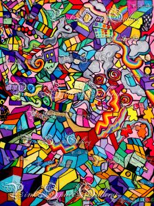 Space Town Luxury Canvas Painting YM PSG Magnificent Luxurious Painting Work of Art