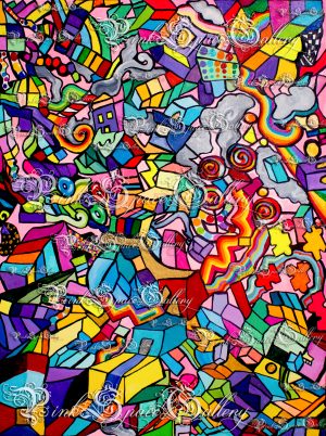 Space Town Luxury Canvas Painting YM PSG Magnificent Luxurious Painting Work of Art