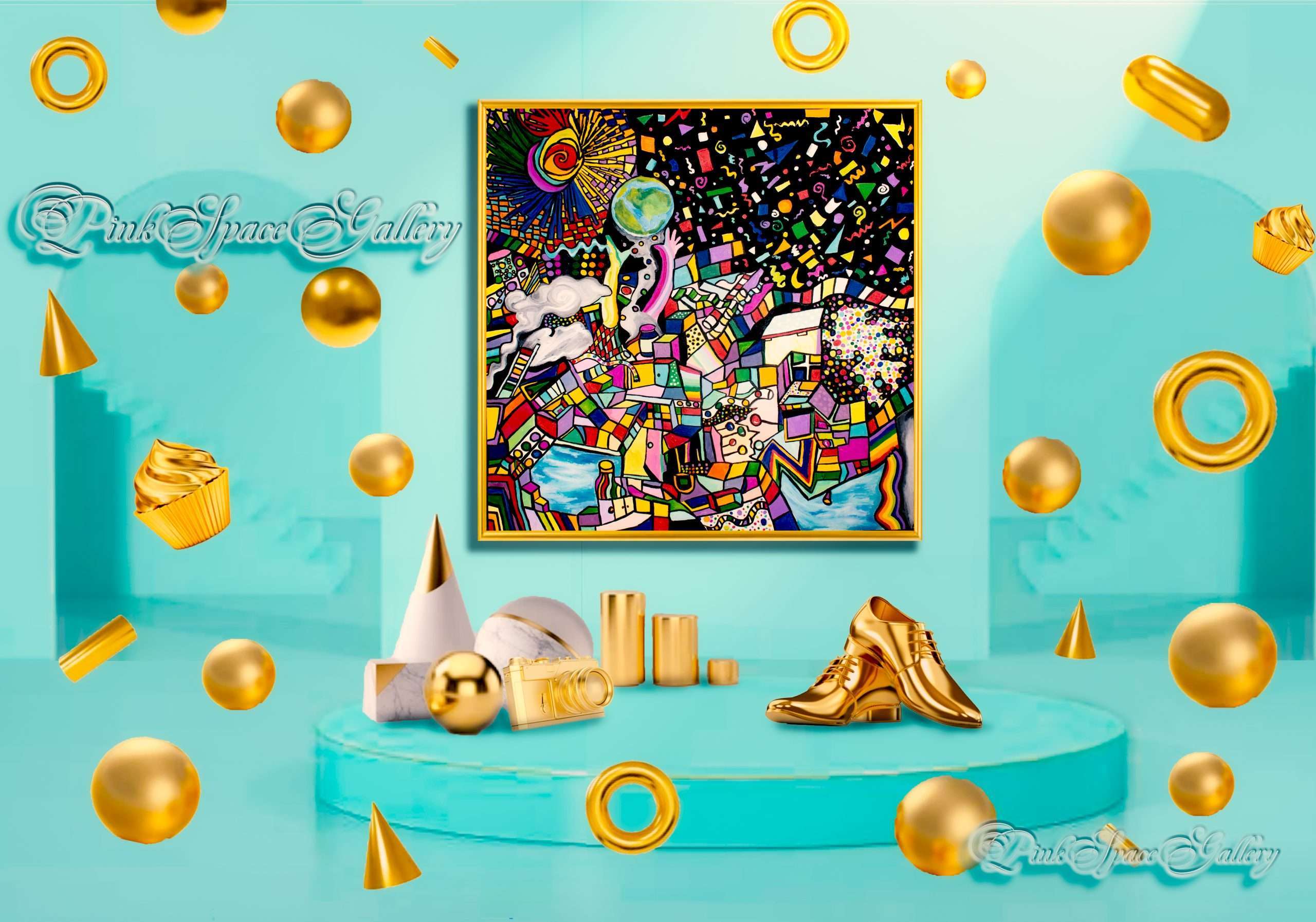 The World is Our Luxury Fine Art Acrylic Painting PinkSpaceGallery.com Yasha Marshall