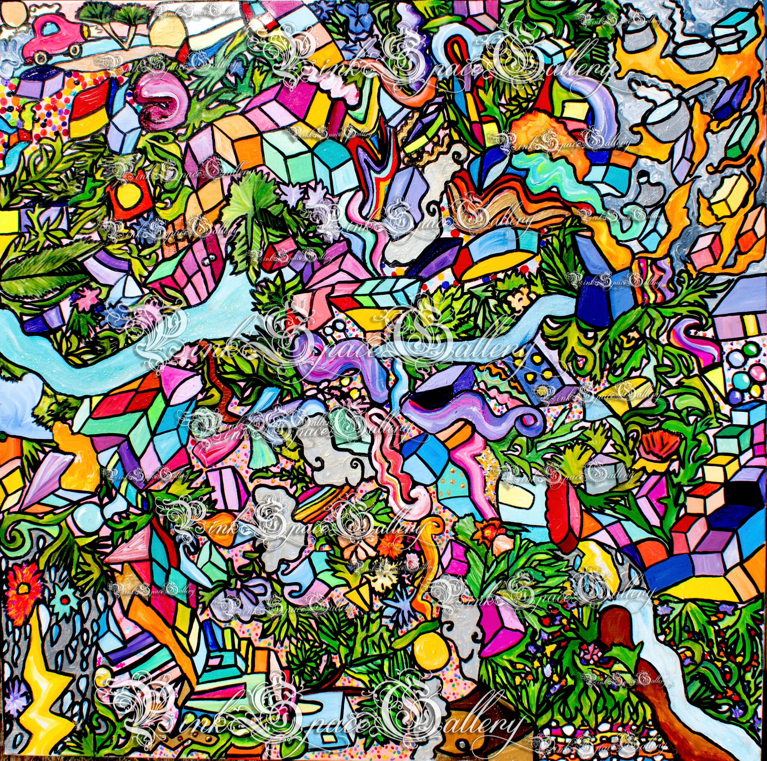 In The Jungle Luxury Art Painting Pink Space GaLLERY yASHA mARSHALL