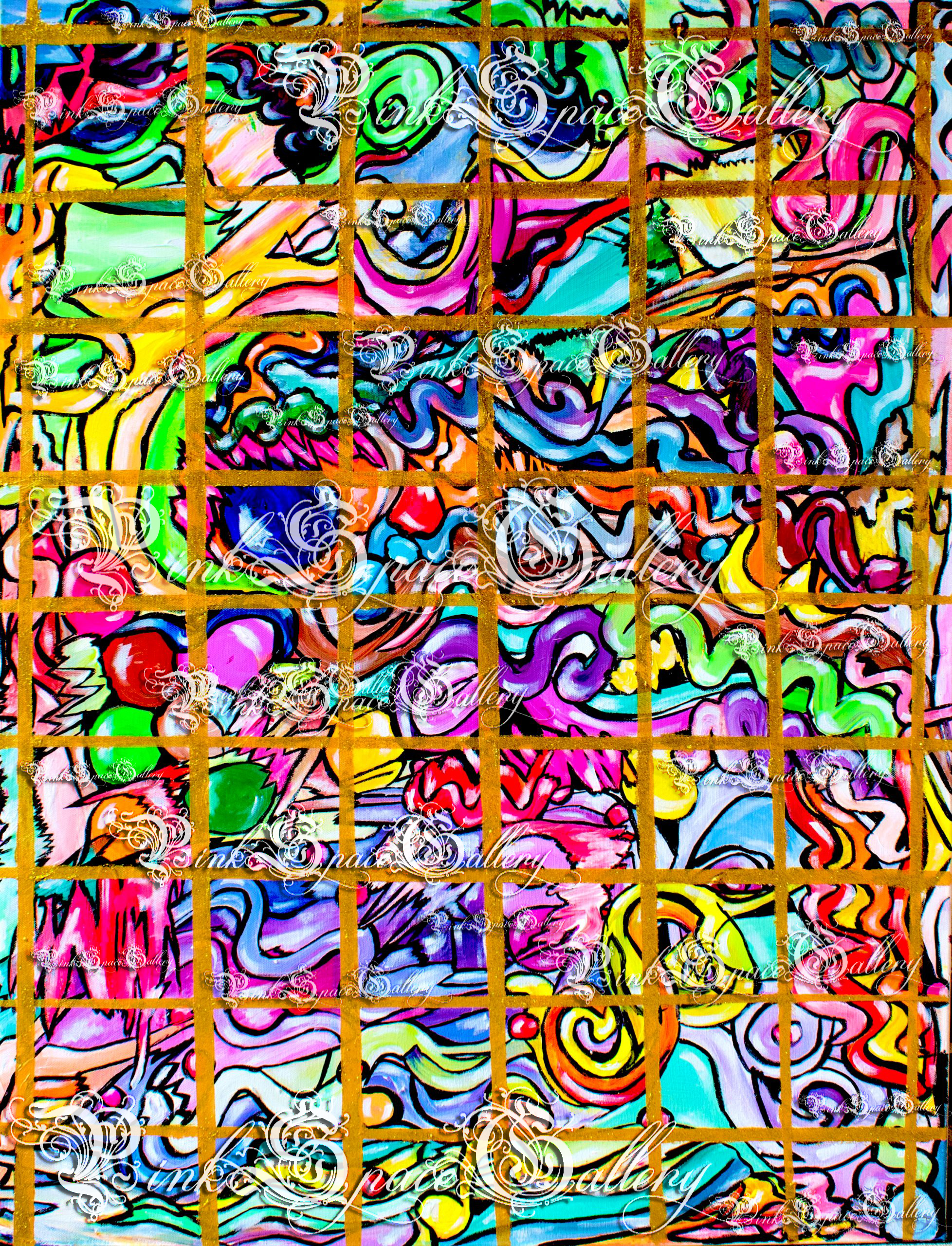 Luxury Handcrafted Painting Pink Space Gallery Chaos Contained by Yasha Marshall