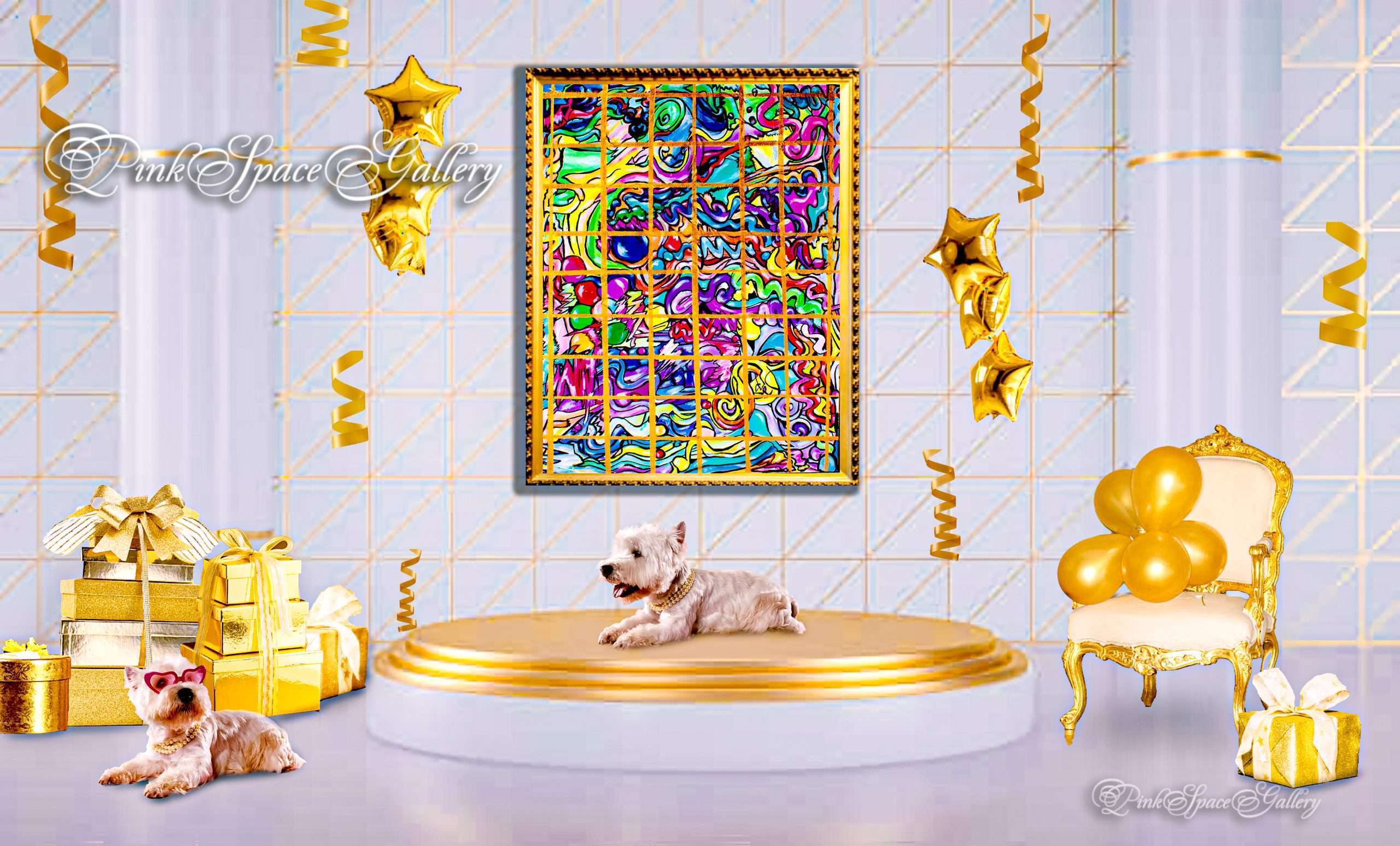 Modern Luxury Painting Chaos Contained PinkSpaceGallery.com
