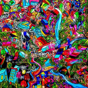 Fountain of Life Unique Luxury Art Painting Yasha Marshall Pink Space Gallery